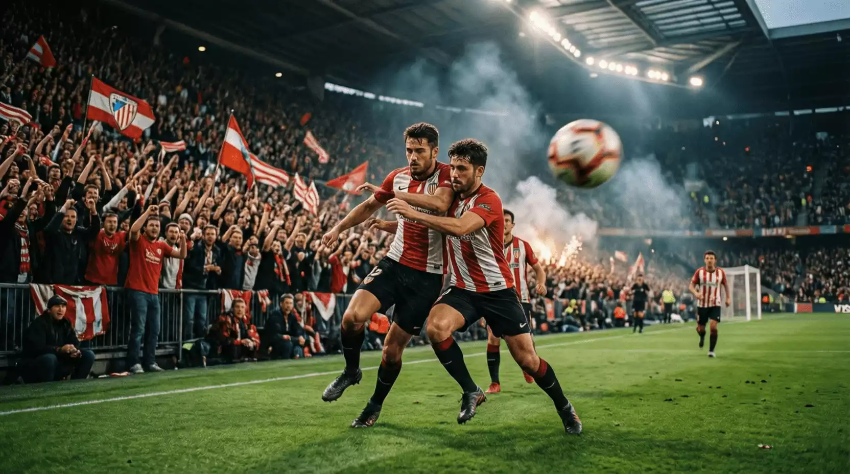 Partido del Athletic Club en directo con ambiente de estadio