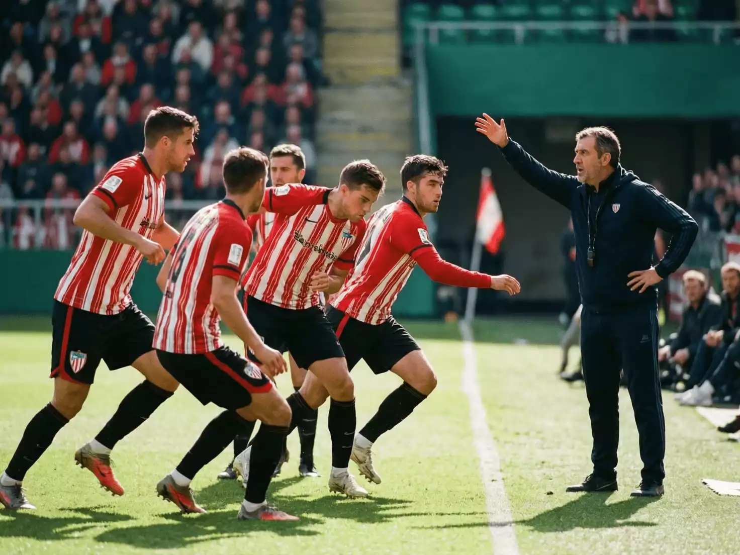 Athletic Club adaptando su t&aacute;ctica durante un partido