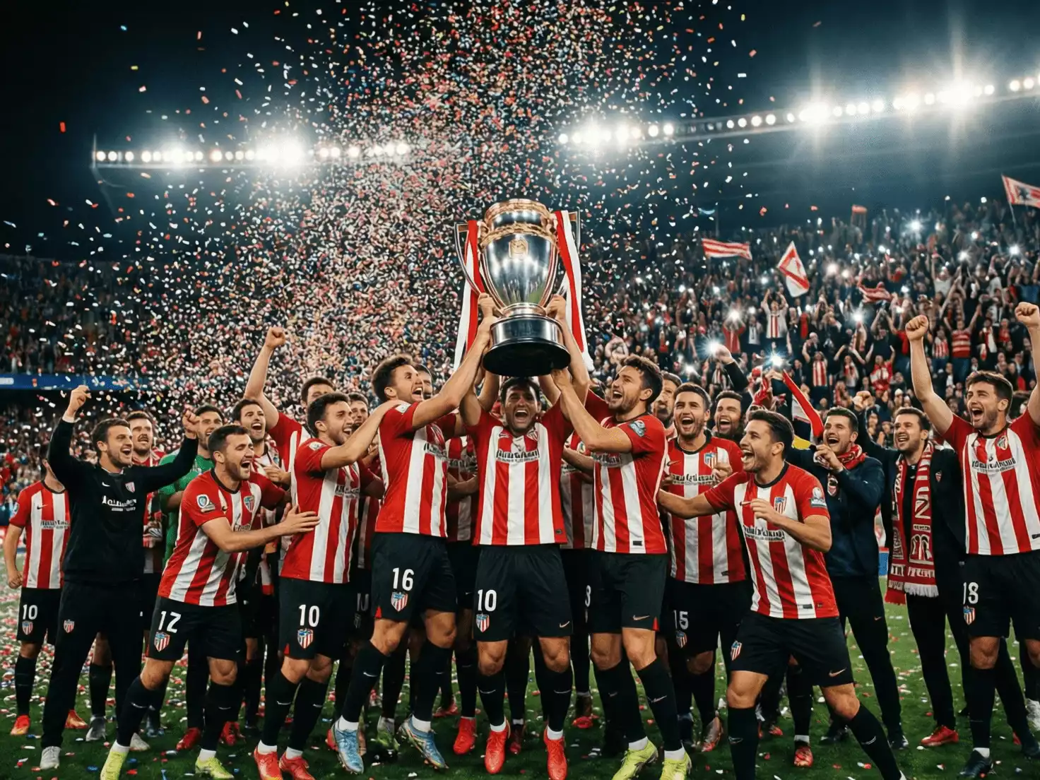 Jugadores del Athletic Club celebrando la victoria en una final de Copa del Rey