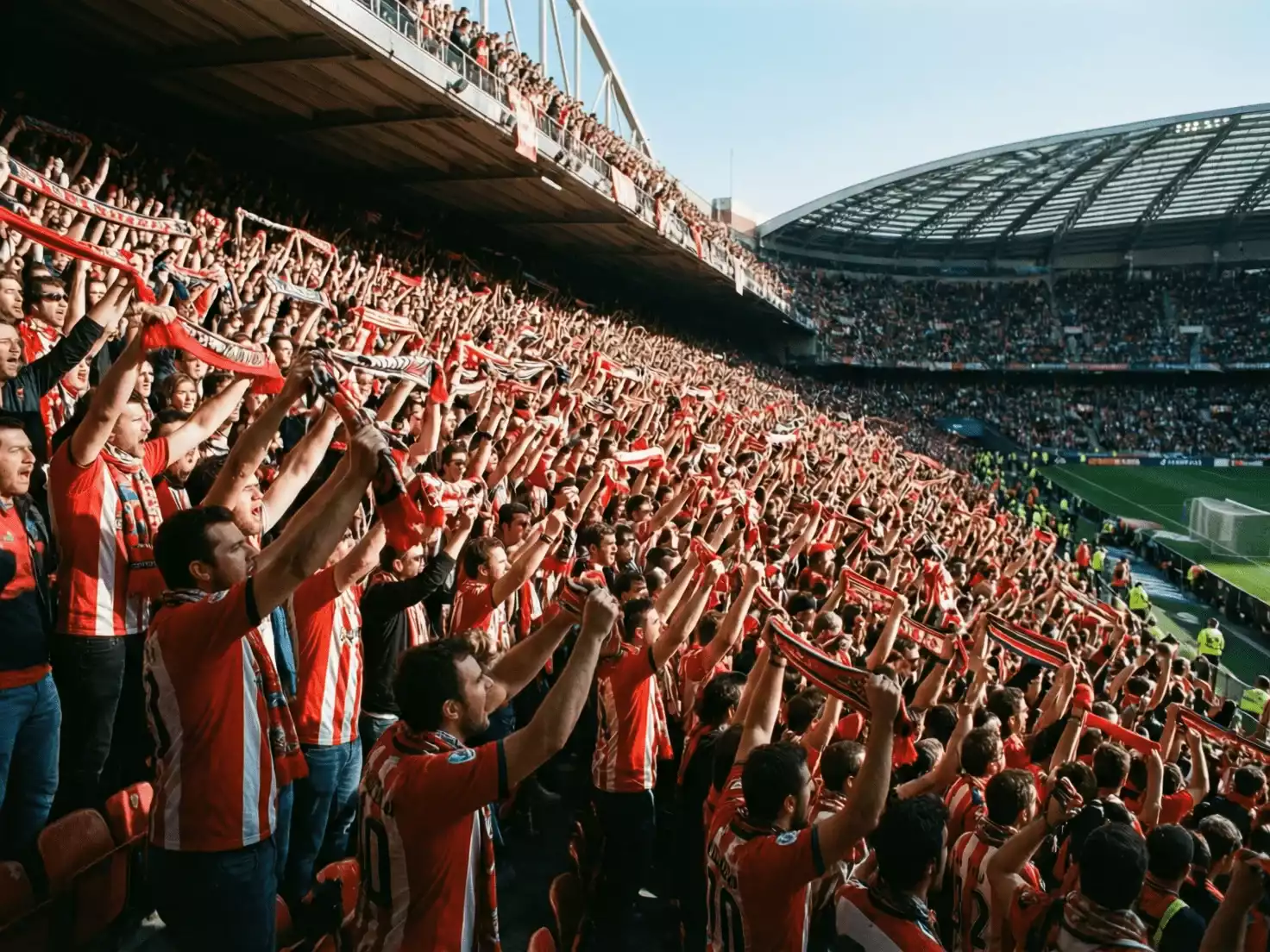 Afición del Athletic Club animando en San Mamés